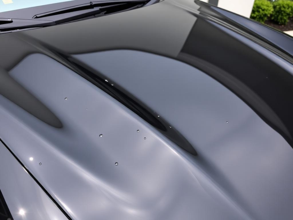 Water parelt af op gecoate motorkap