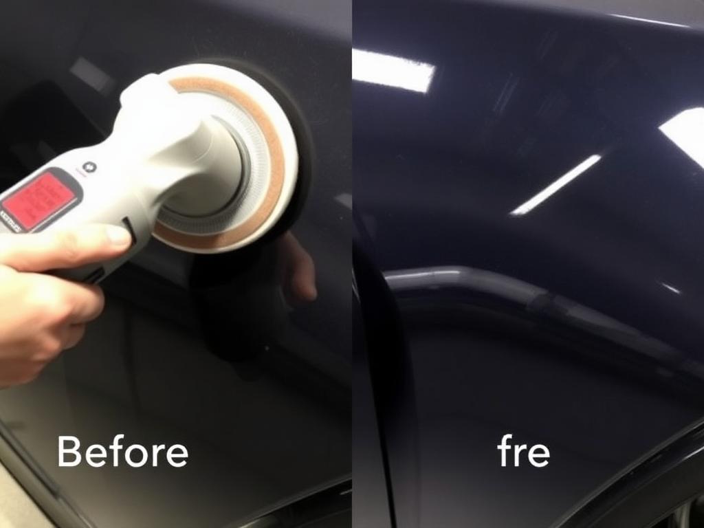 Voor en na lakcorrectie door Blinq Detailing